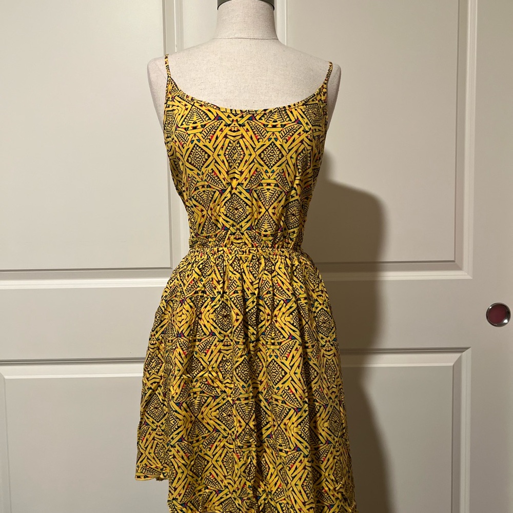 Material Girl Yellow Sundress Sleeveless Spaghetti Strap